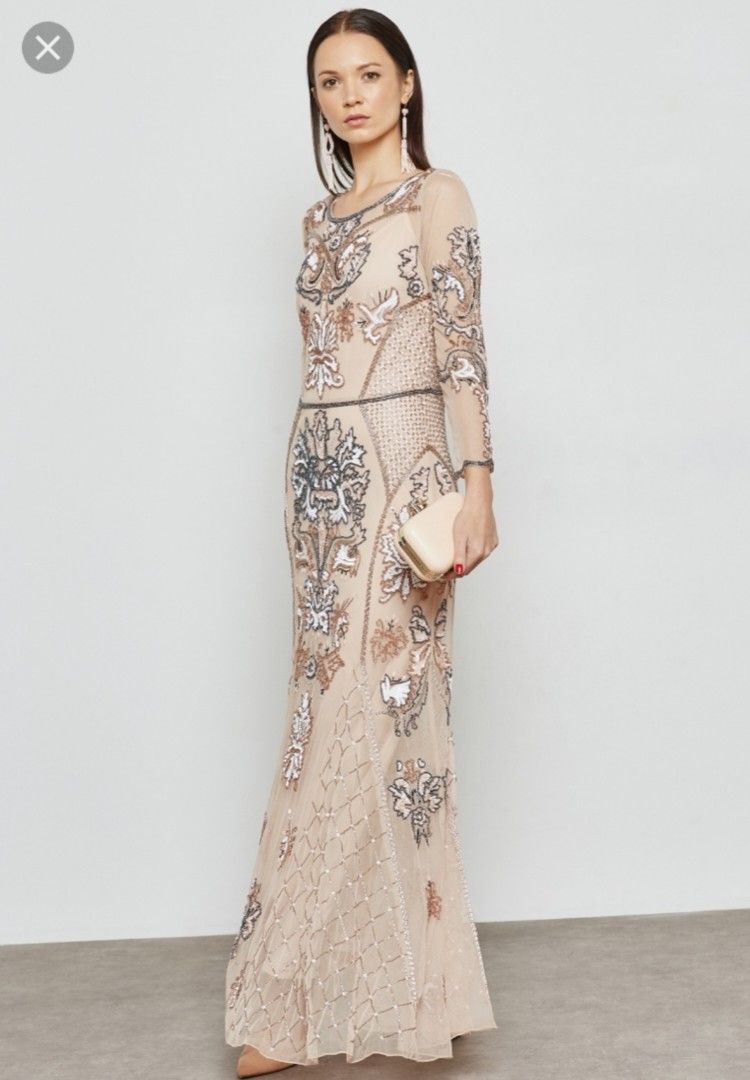 Miss selfridge embellished maxi dress top