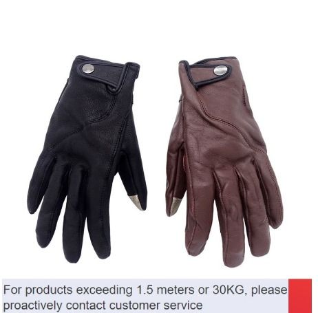 Mens leather biker gloves top