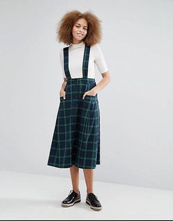 Monki checkered tartan jumper skirt