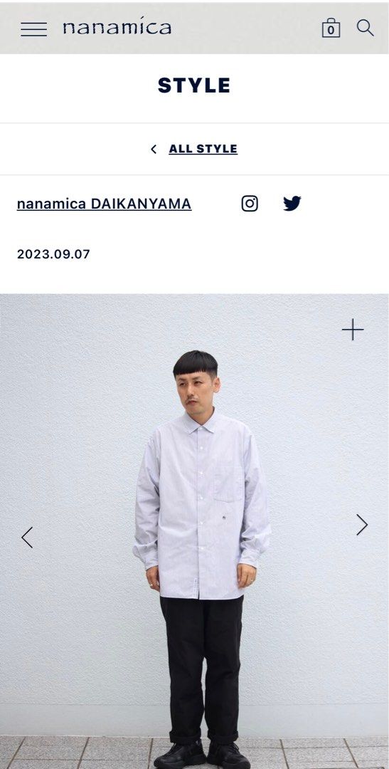 nanamica Regular Collar Stripe Wind Shirt, 男裝, 上身及套裝, T