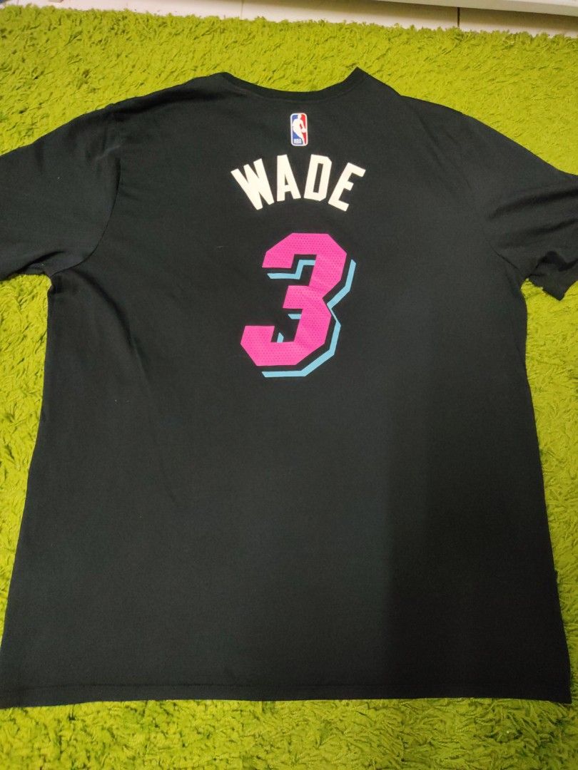 NIKE DRI-FIT DWYANE Wade Miami Heat Vice City Black TShirt Tee