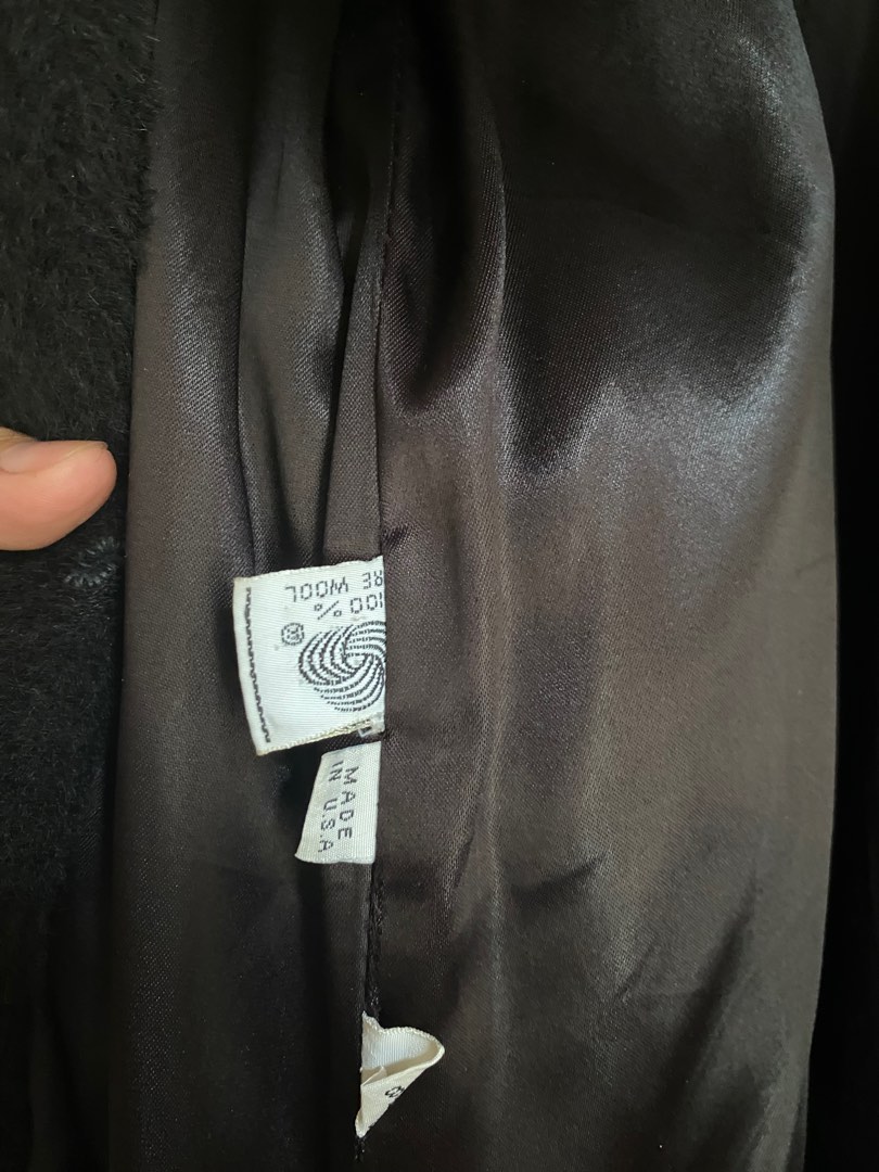 Neiman-Marcus Perry Ellis WOMEN'S BLACK WOOL FULL LENGTH COAT, Women's