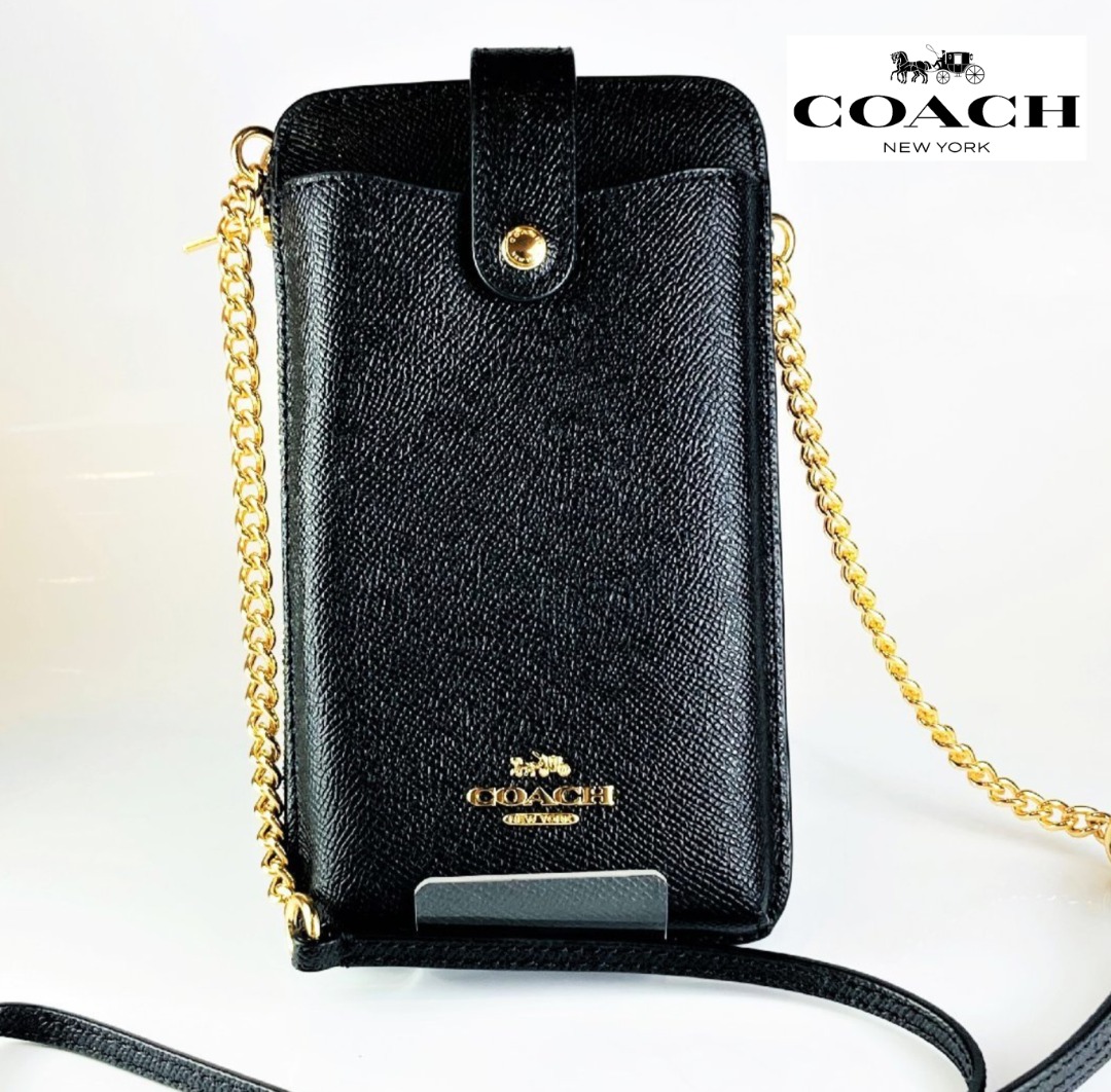Turnlock chain phone crossbody shop in blocked signature canvas