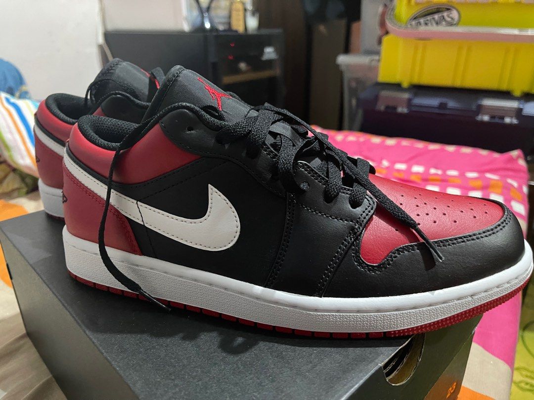 Nike air jordan discount 1 low black red