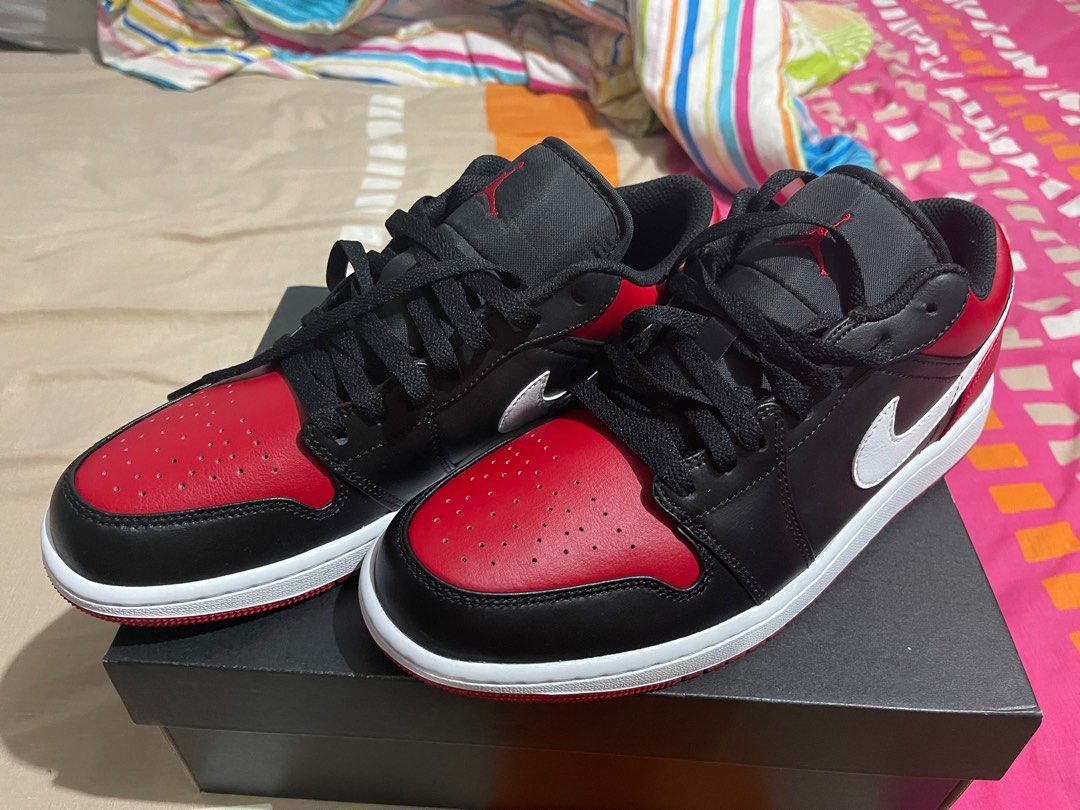 Air jordan 1 discount low red and white