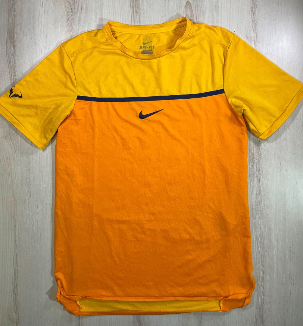 Nadal yellow cheap nike shirt