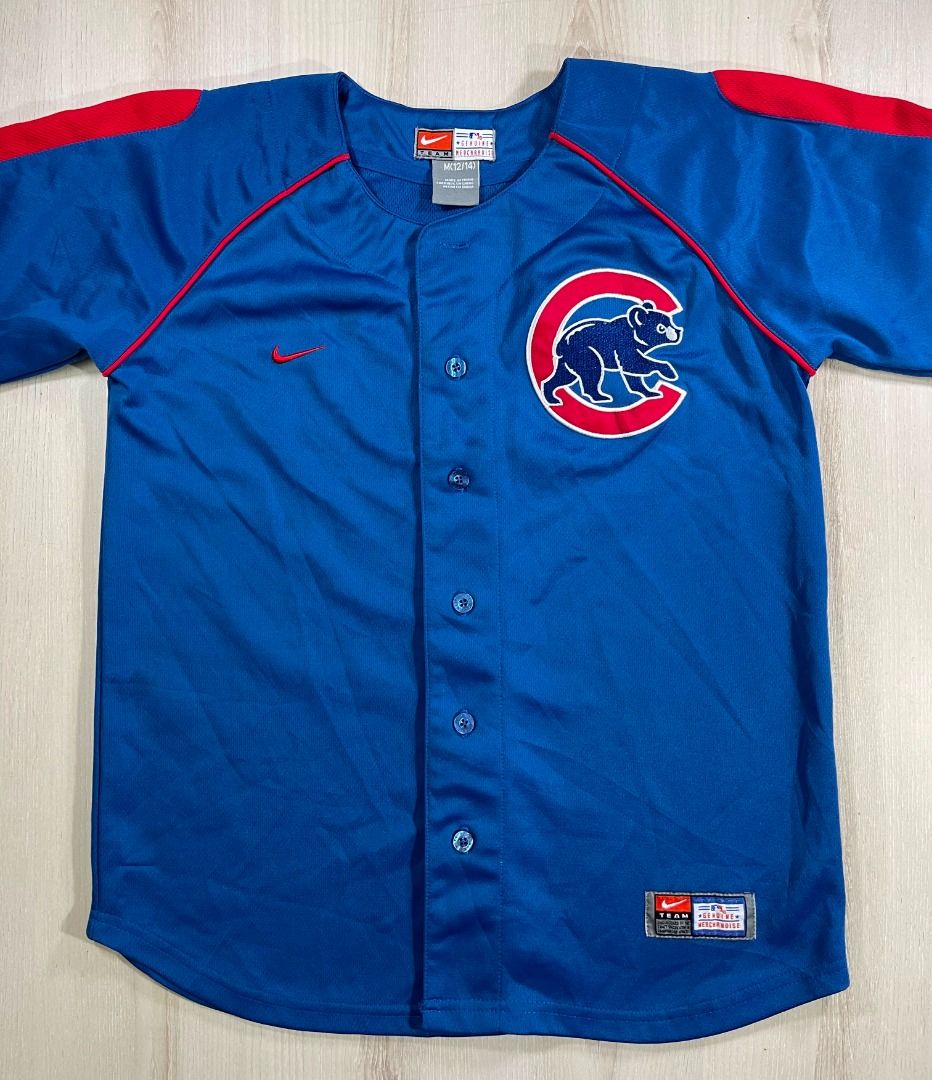 VINTAGE MAJESTIC CHICAGO CUBS BASEBALL JERSEY KIDS SIZE LARGE