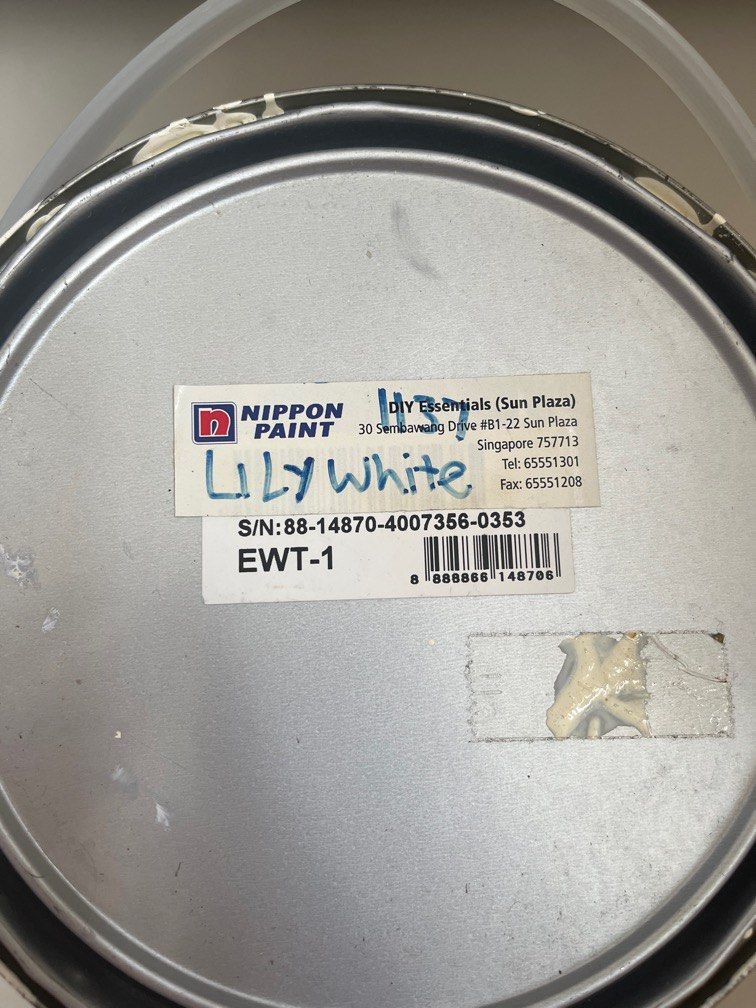Nippon Paint Easy Wash Lily White, Furniture & Home Living, Home Decor, Wall Decor on Carousell