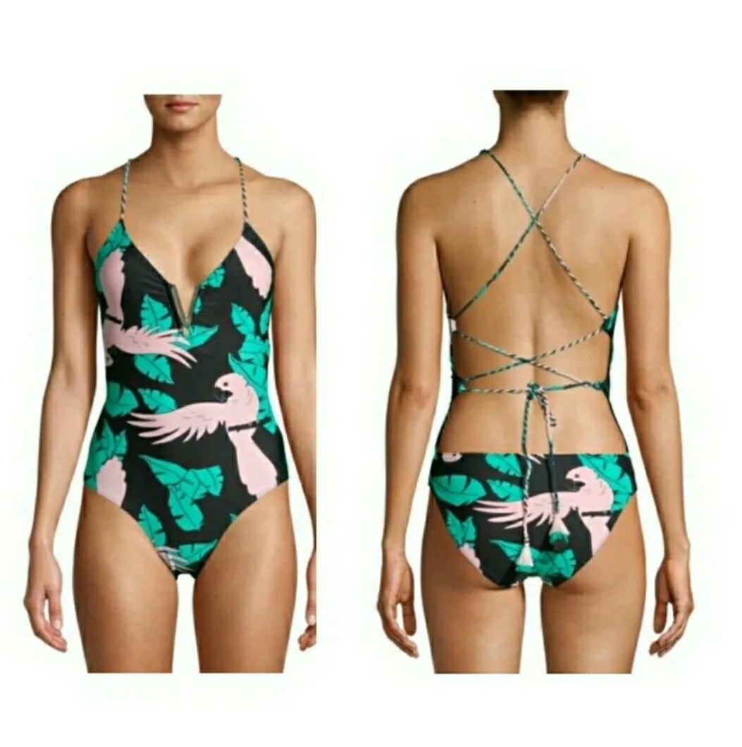 No Boundaries NOBO Junior s One Piece Swimsuit Swimwear Small Pink and Teal Women s Fashion Swimwear Bikinis Swimsuits on Carousell