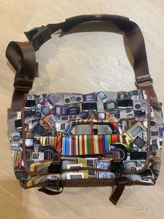 Paul Smith Mini Cooper Cross Body Multicolor Canvas Messenger Bag