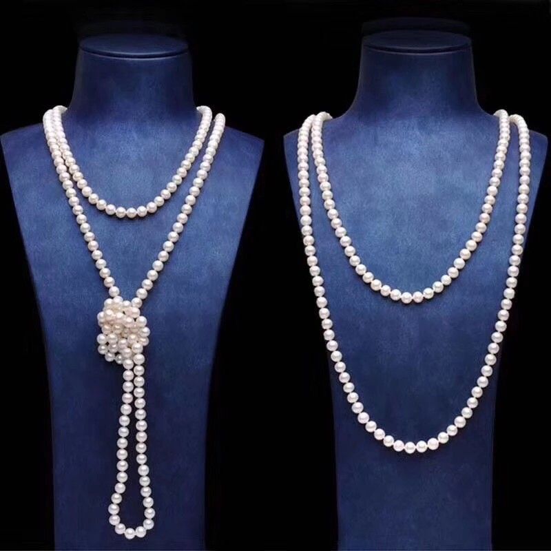 Multiway to Styling Pearl Long Necklace Elegant Fashion Long Style