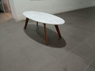 PEONY OVAL Coffee Table in CARRARA WHITE MARBLE