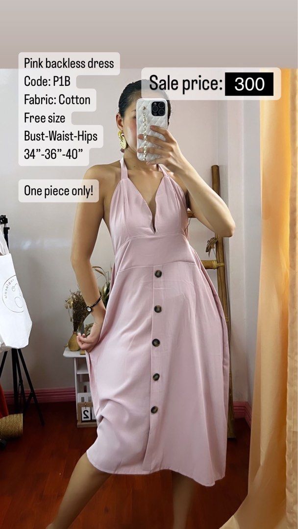 Pink dress (Category: Dresses) located in Quezon City. Submitted by denclothes (Listing ID 1253929959, Image 1). Description: Never been used; I gained weight so need to declutter But good fit in general :) Got this from rnblocale in IG.