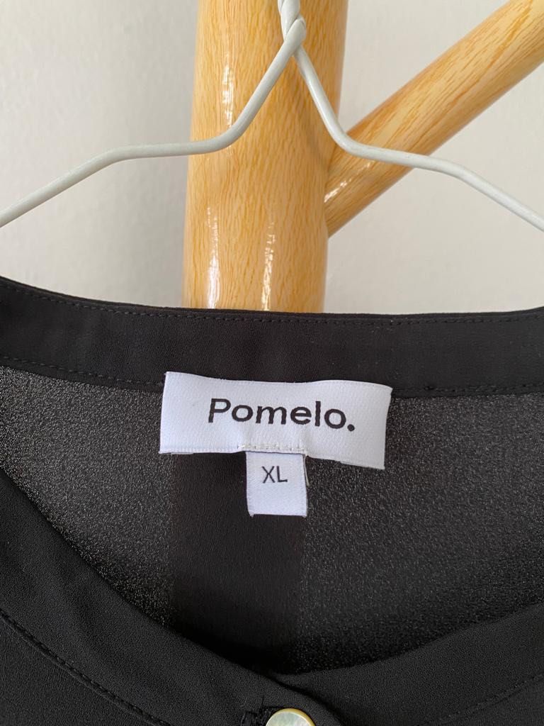 Pomelo Tweed Accent Button Up Shirt, Women's Fashion, Tops, Blouses on