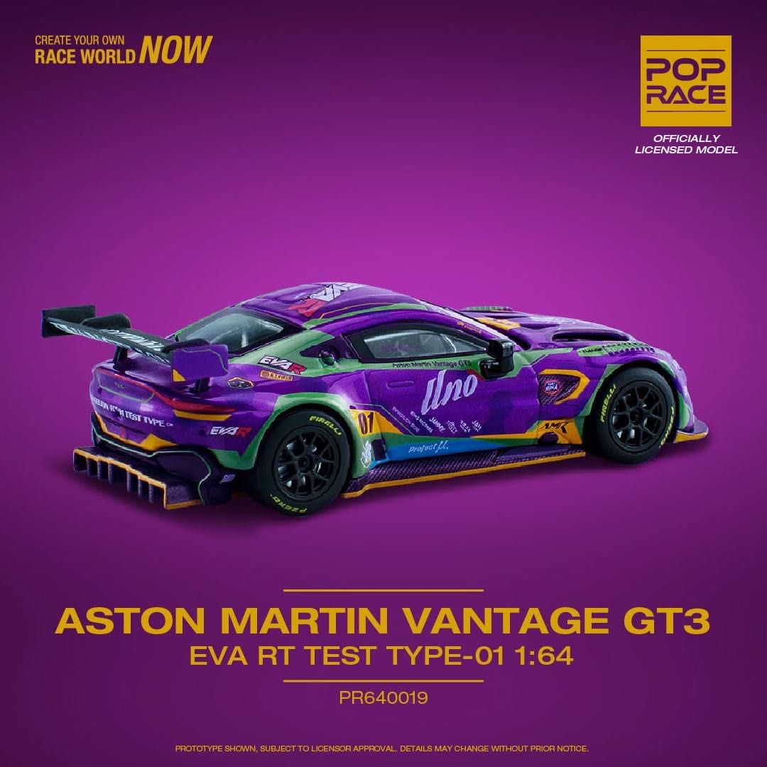 Pop Race 1:64 Aston Martin GT3 Purple - EVA RT TEST TYPE-01 - PR64-19