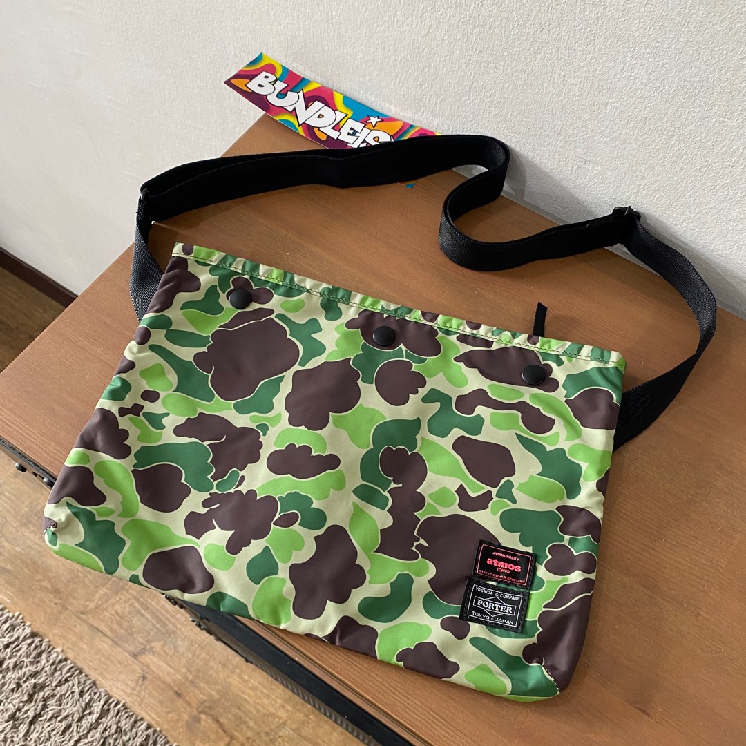 Porter x atmos sacoche, Men's Fashion, Bags, Sling Bags on Carousell