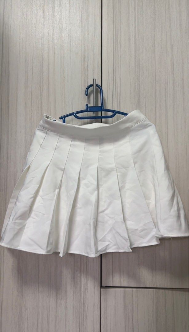 Qutie Zipper Side Solid Skater Skirt Women s Fashion Bottoms