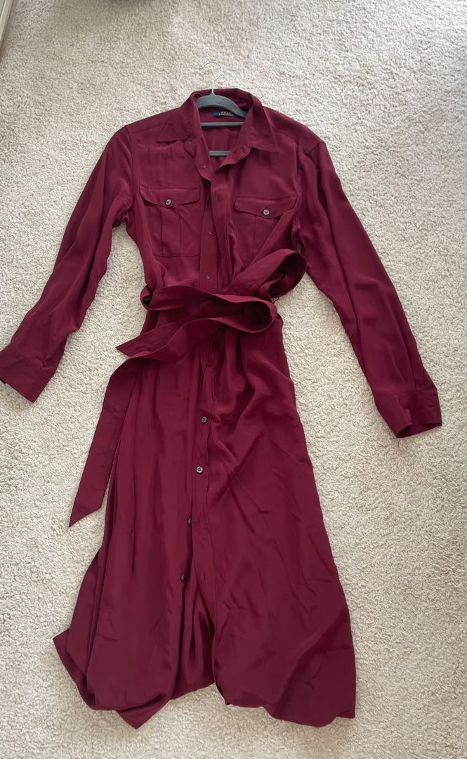 Ralph Lauren silk shirt dress Women s Fashion Dresses Sets