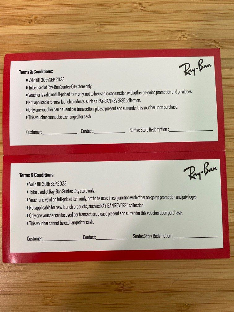 Voucher ray ban clearance