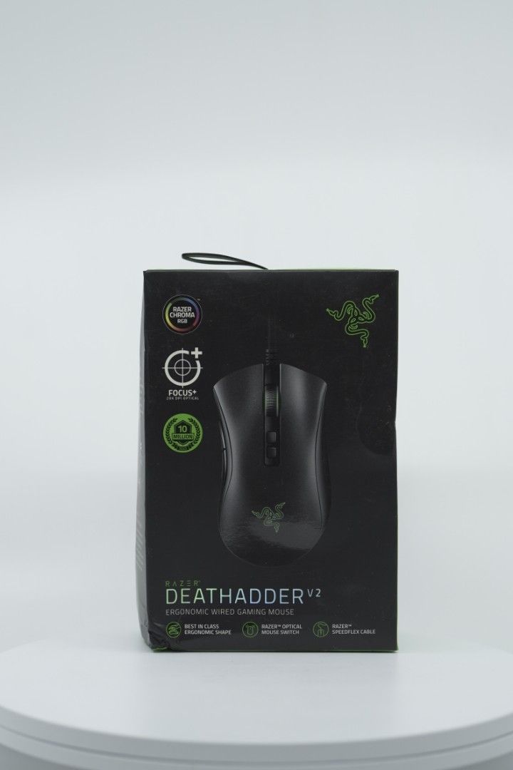 Razer Deathadder V2 Ergonomic Wired Gaming Mouse (Category: Mouse & Mousepads) located in Makati City. Submitted by garagesaledito (Listing ID 1254065068, Image 1). Description: The #1 Best-Selling Gaming Peripherals Manufacturer in the US: Source - The NPD Group, Inc. U.S. Retail Tracking Service, Keyboards, Mice, PC Headset/PC Microphone, Gaming Designed, based on dollar sales, Jan. 2017- Dec. 2019 Focus+ 20K DPI Optical Sensor: Offers on-the-f