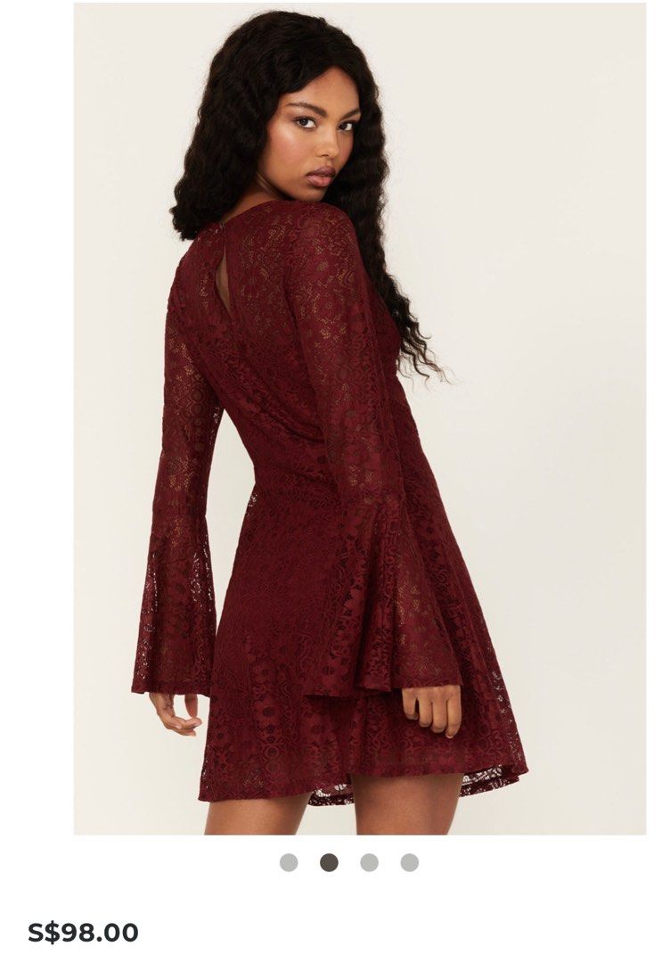 Red Lace Dress Hollister Co US Women s Fashion Dresses Sets