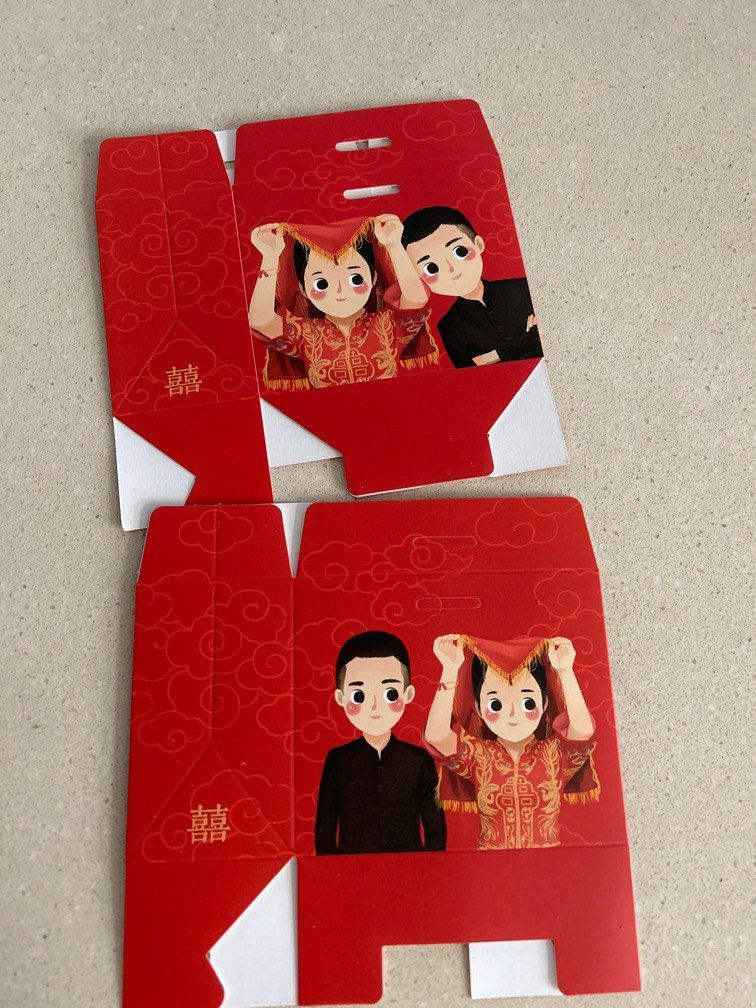 Red Packet / wedding favour gift box, Hobbies & Toys, Stationery ...