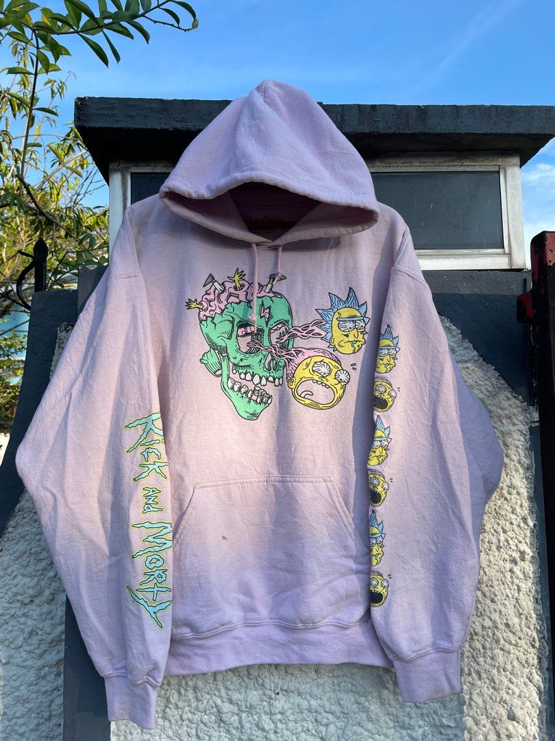 Rick and store morty pink hoodie
