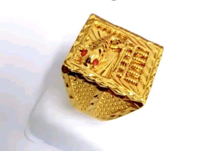 Ring Lucky Arowana Fish Abacus 100 premium 24k Gold Plated MEN Ring Hk Size 22 24 26 only in stock. Long lasting quality. FIXED PRICE