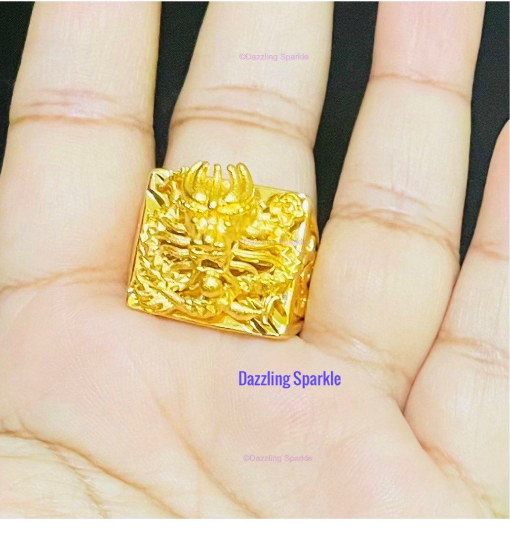 Ring MEN BOSS Bangkok premium 916 gold plated Dragon Ring Solid
