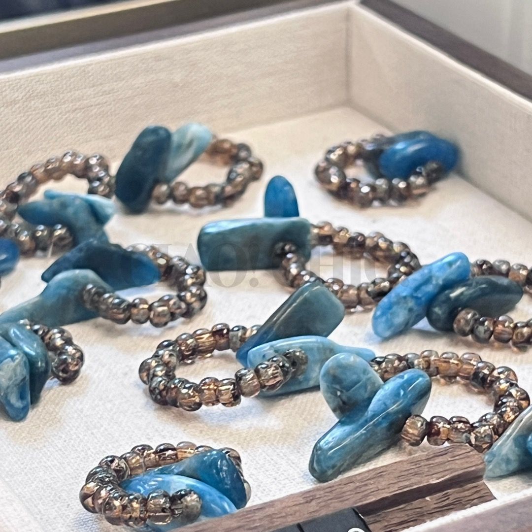 Raw apatite ring on sale