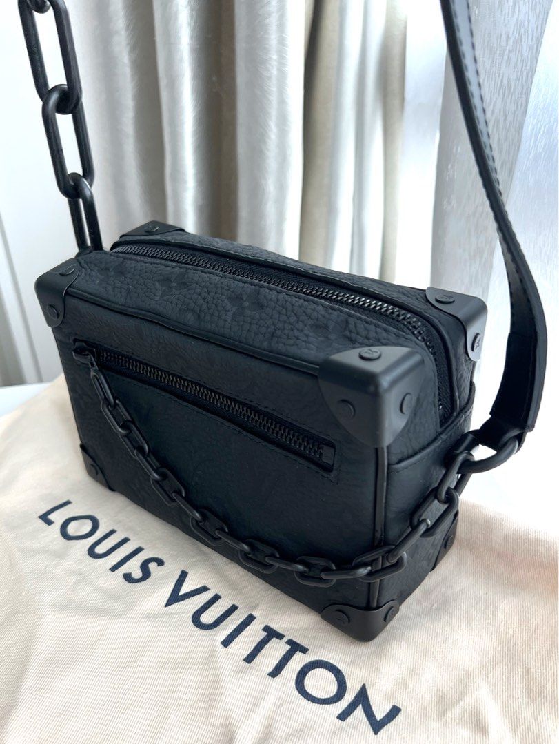LV LV Unisex Mini Soft Trunk Bag Taurillon Cowhide Black in 2023