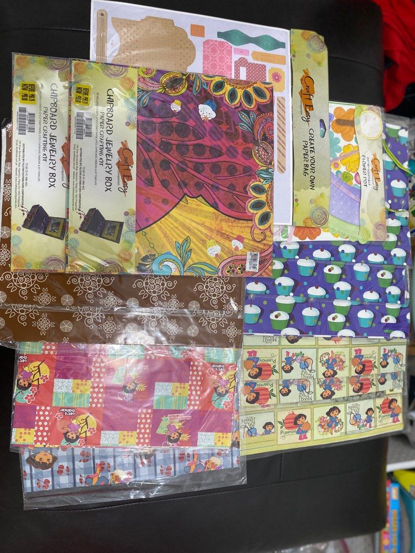 Scrapbook, gift wrapper, craft materials (Category: Craft Supplies & Tools) located in Taguig. Submitted by wdpdln (Listing ID 1254073417, Image 3). Description: Take all in the photos for 800.