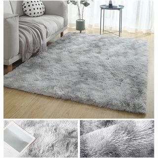 Silver gray soft carpet