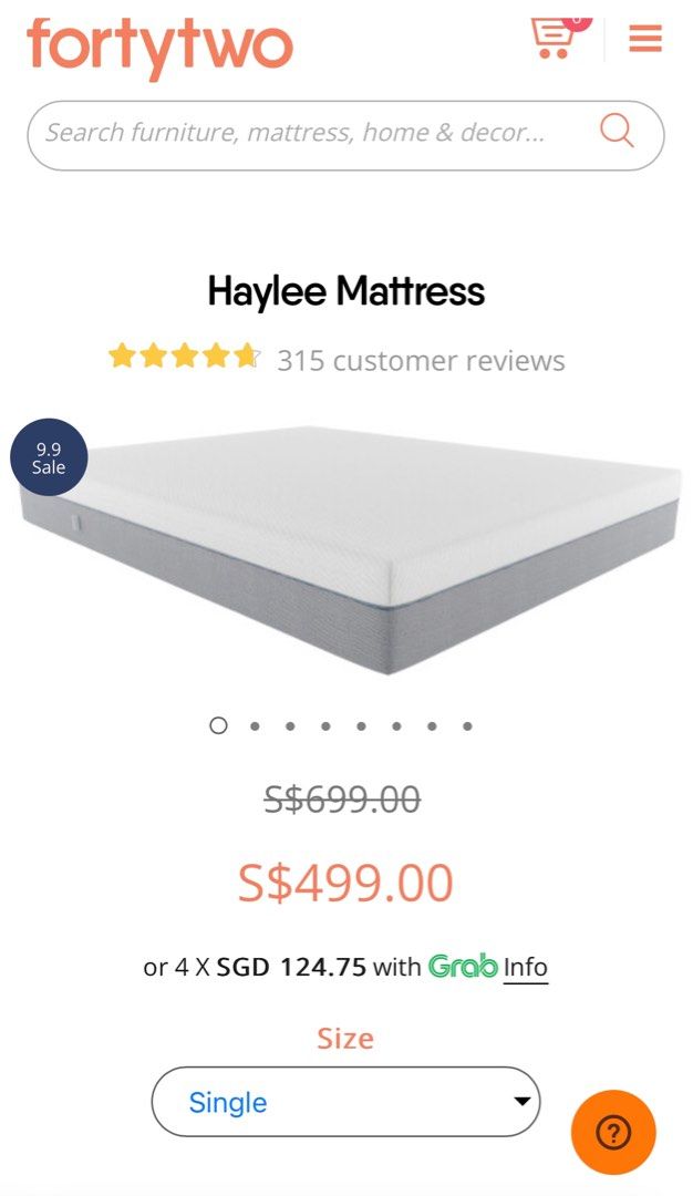 Single Bed frame with Haylee mattress, Furniture & Home Living