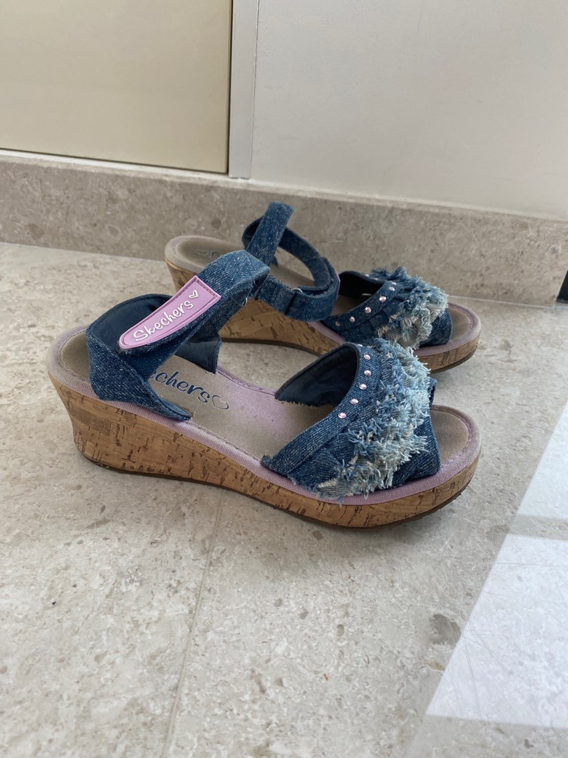 skechers sandals wedge heel