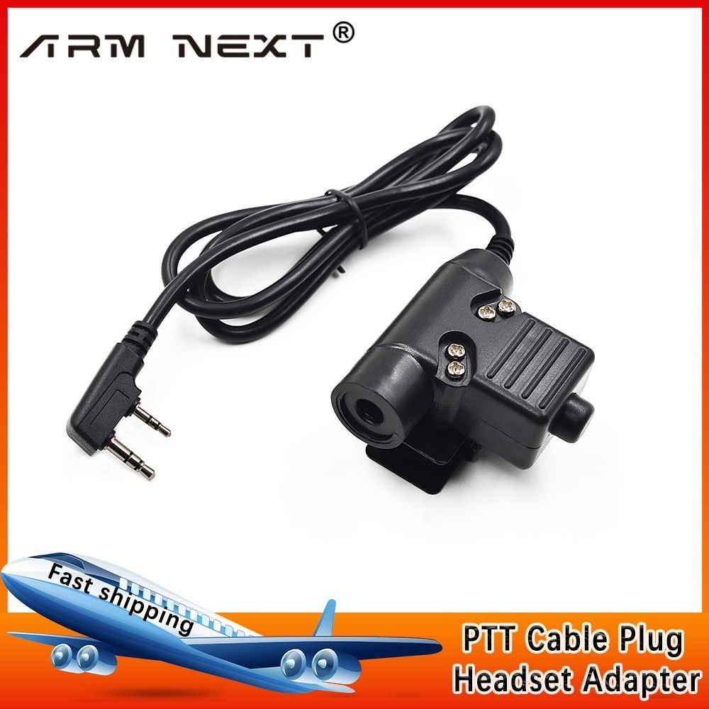 Tactical U94 PTT Cable Plug Headset Adapter for Kenwood Baofeng UV-5R  UV-5RE Plus BF-888S UV-6R H777 Walkie Talkie Ham Radio, 手提電話, 對講機- Carousell