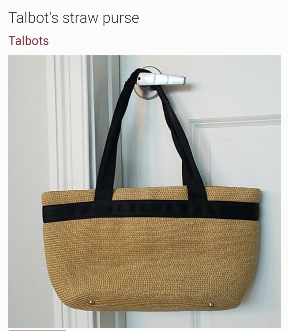 Talbots straw sales bag