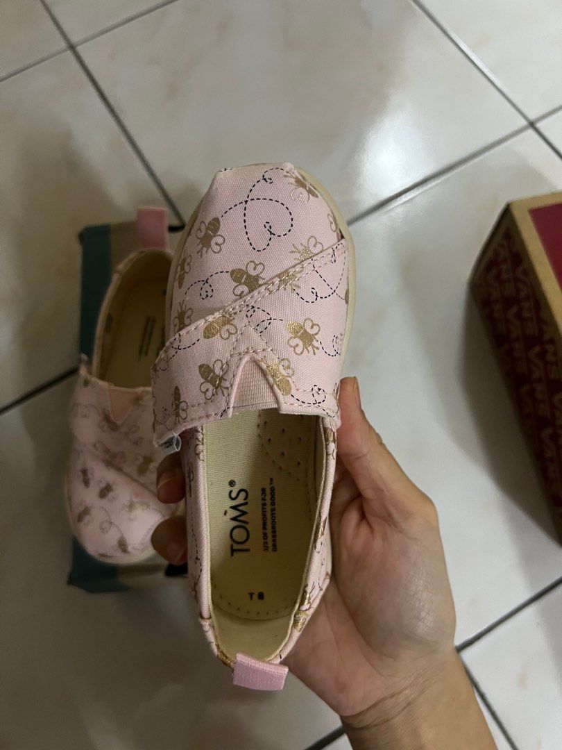 Toms pale blush metallic dots hotsell