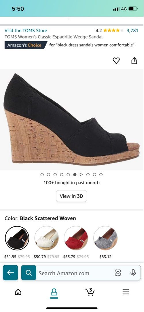 Toms closed toe clearance wedges