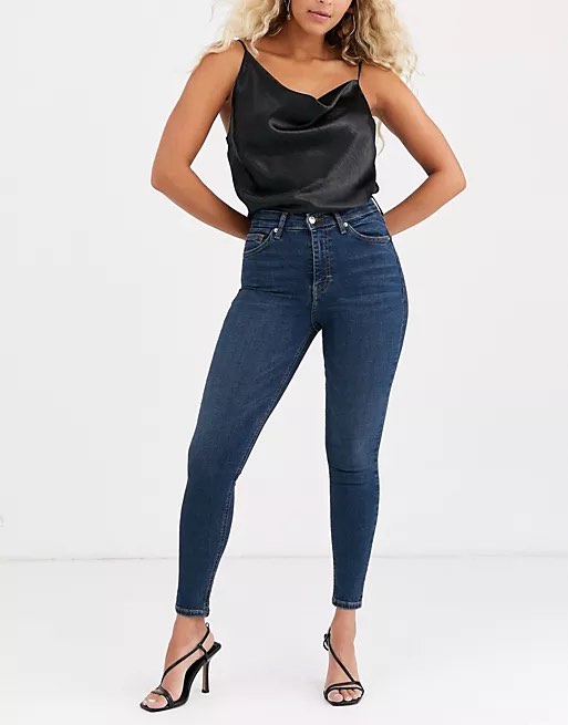 TOPSHOP JAMIE PETITE JEANS Indigo Raw Hem Women s Fashion