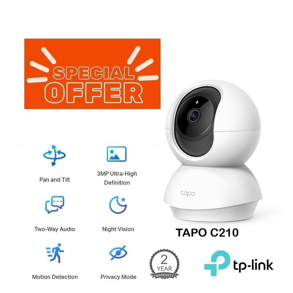 TP-Link Tapo C210 / C200 - Pan/Tilt Home Security Wi-Fi Camera