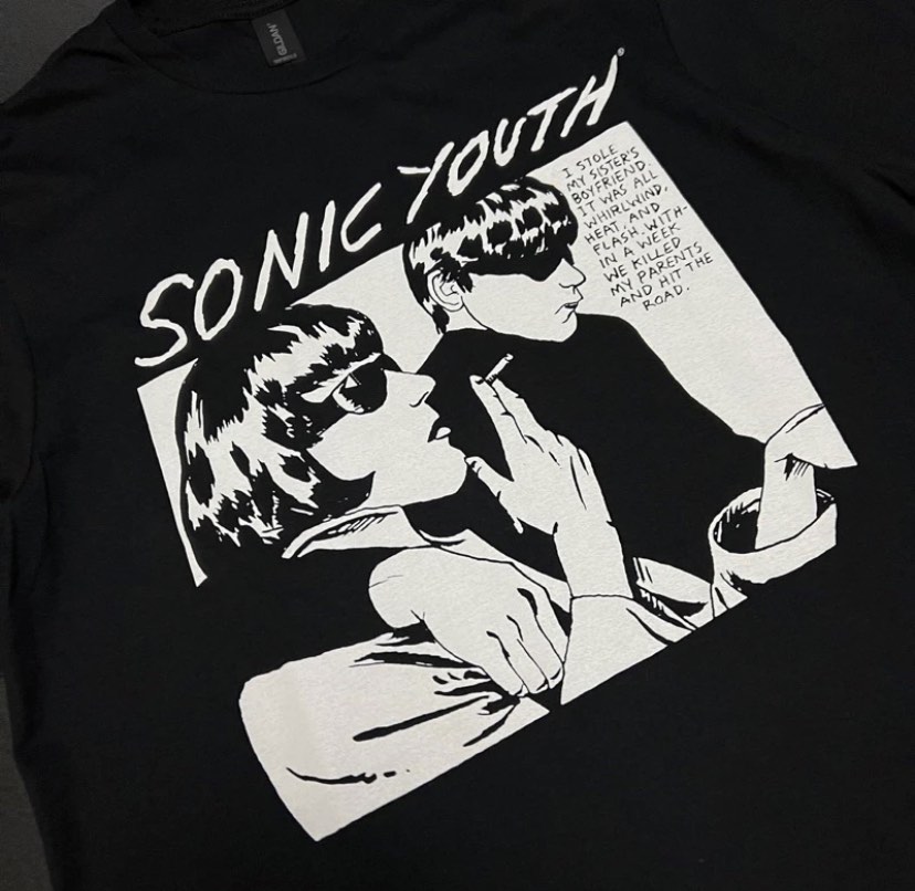 TSHIRT SONIC YOUTH GOO ALBUM COVER, Fesyen Pria, Pakaian , Atasan di