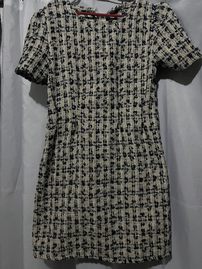 tweed dress with shirt