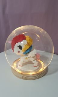 Unicorn Micro Block with Glass Display Dome and light at the bottom