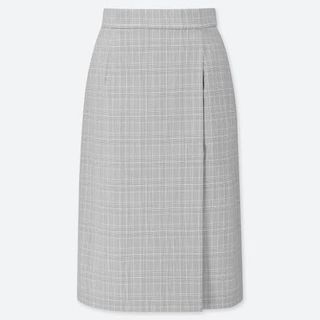 Uniqlo Plaid Midi Office Skirt
