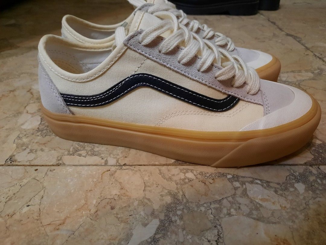 vans style 36 decon 米白 卡其鬆糕底 黑色條紋