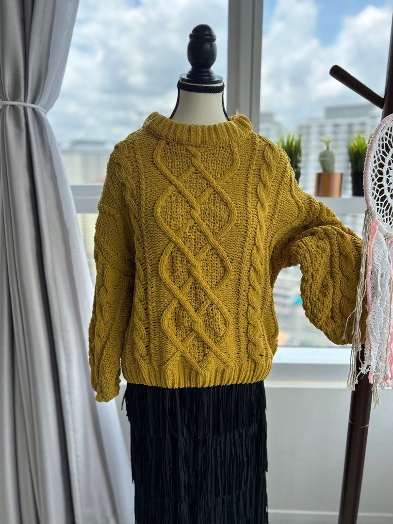 Mustard coloured knitwear sale