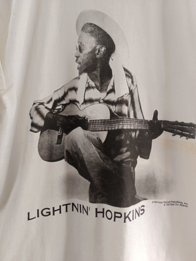 Vintage American Blues Guitarist Lightnin' Hopkins Tee, Men's Fashion ...