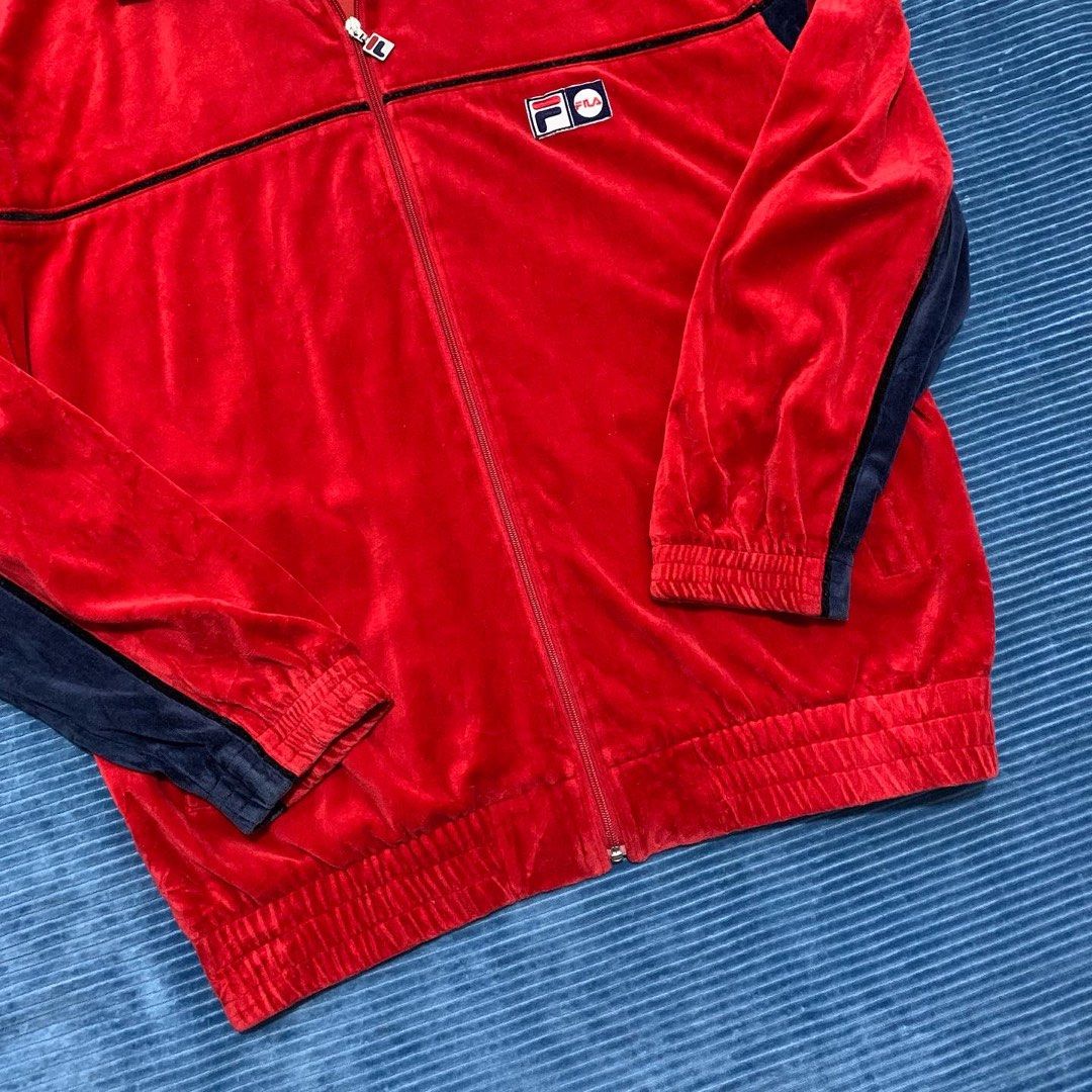 vintage fila velvet sweater Luxury Apparel on Carousell