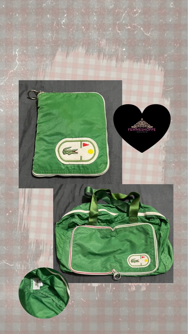 Vintage Lacoste N41 Fold Away Back up Tote Bag, Women's Fashion, Bags